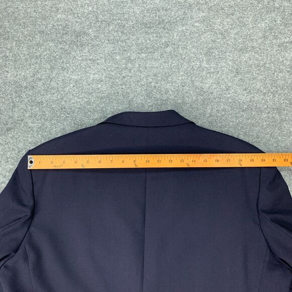 Vintage Chaps Ralph Lauren Blazer Mens 46 Navy Wool Gold Buttons Padded Shoulder - Picture 10 of 16
